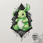 Watercolor sketch of grogu using the force, s… – tattoo sketch (№1751940096_0, 08.07.2025 02:01) — tattoovalue.net