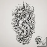 Message in a bottle, tattoo line art, black o… – tattoo sketch (№1751940181_0, 08.07.2025 02:03) — tattoovalue.net