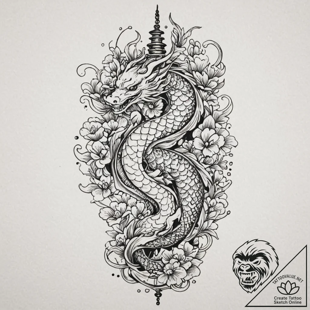 Message in a bottle, tattoo line art, black o... - tattoo sketch (№1751940181_0, 08.07.2025 02:03) — tattoovalue.net