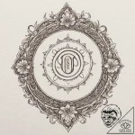 A linework tattoo of the u.a. high school log… – tattoo sketch (№1751940350_0, 08.07.2025 02:05) — tattoovalue.net