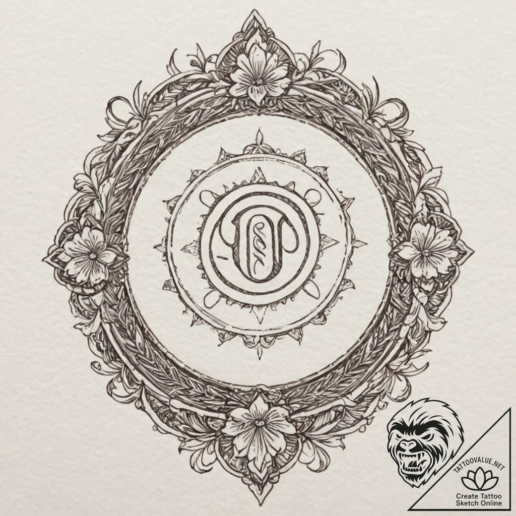 A linework tattoo of the u.a. high school log... - tattoo sketch (№1751940350_0, 08.07.2025 02:05) — tattoovalue.net