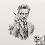 A sketch of the professor, adjusting his glas… – tattoo sketch (№1751941113_0, 08.07.2025 02:18) — tattoovalue.net