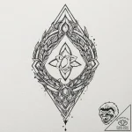 A linework tattoo of the protoss symbol., tat… – tattoo sketch (№1751941877_0, 08.07.2025 02:31) — tattoovalue.net