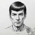A sketch of spock, with a raised eyebrow, “fa… – tattoo sketch (№1751941961_0, 08.07.2025 02:32) — tattoovalue.net
