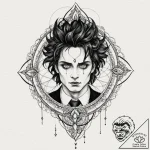 A neo-traditional portrait of edward scissorh… – tattoo sketch (№1751942215_0, 08.07.2025 02:36) — tattoovalue.net