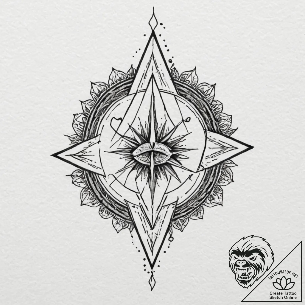 A dotwork tattoo of the five witcher signs: a... - tattoo sketch (№1751942552_0, 08.07.2025 02:42) — tattoovalue.net