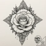 Rose, artistic tattoo sketch, ornamental tatt… – tattoo sketch (№1751942973_0, 08.07.2025 02:49) — tattoovalue.net