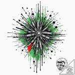 Trash polka sketch of neo stopping bullets, w… – tattoo sketch (№1751943477_0, 08.07.2025 02:57) — tattoovalue.net