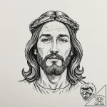Jesus christ, concept art for tattoo, old sch… – tattoo sketch (№1751943560_0, 08.07.2025 02:59) — tattoovalue.net