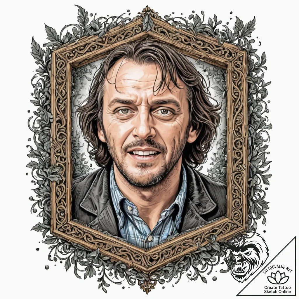 A sketch of jack torrance from the shining, p... - tattoo sketch (№1751944323_0, 08.07.2025 03:12) — tattoovalue.net