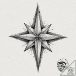 Five-pointed star, artistic tattoo sketch, de… – tattoo sketch (№1751945589_0, 08.07.2025 03:33) — tattoovalue.net