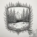 Tv with a forest growing out of the screen, t… – tattoo sketch (№1751946585_0, 08.07.2025 03:49) — tattoovalue.net