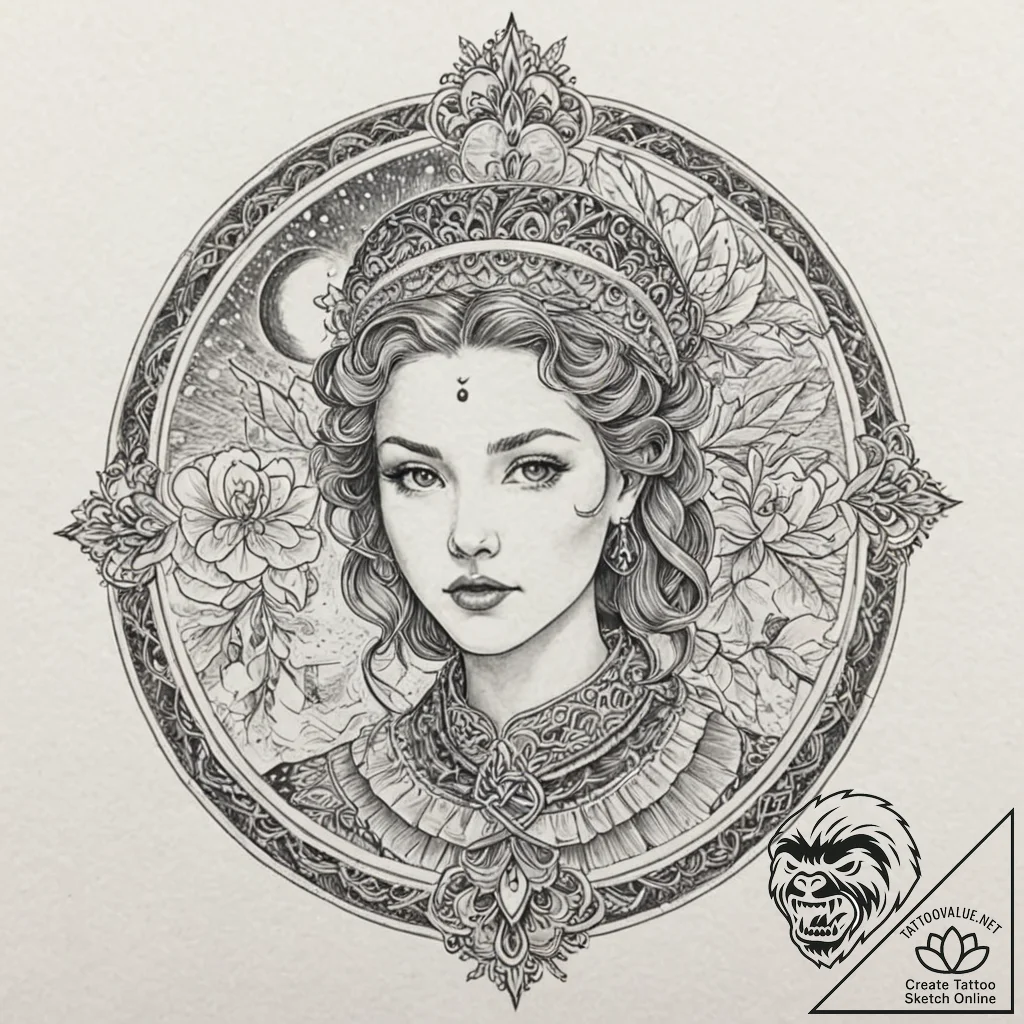 A graphic novel portrait of the main characte... - tattoo sketch (№1751946669_0, 08.07.2025 03:51) — tattoovalue.net