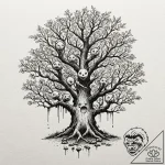 A sketch of the kodama (tree spirits) from pr… – tattoo sketch (№1751947426_0, 08.07.2025 04:03) — tattoovalue.net