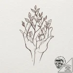 A sketch of mathilda from lг©on, holding a pl… – tattoo sketch (№1751948015_0, 08.07.2025 04:13) — tattoovalue.net