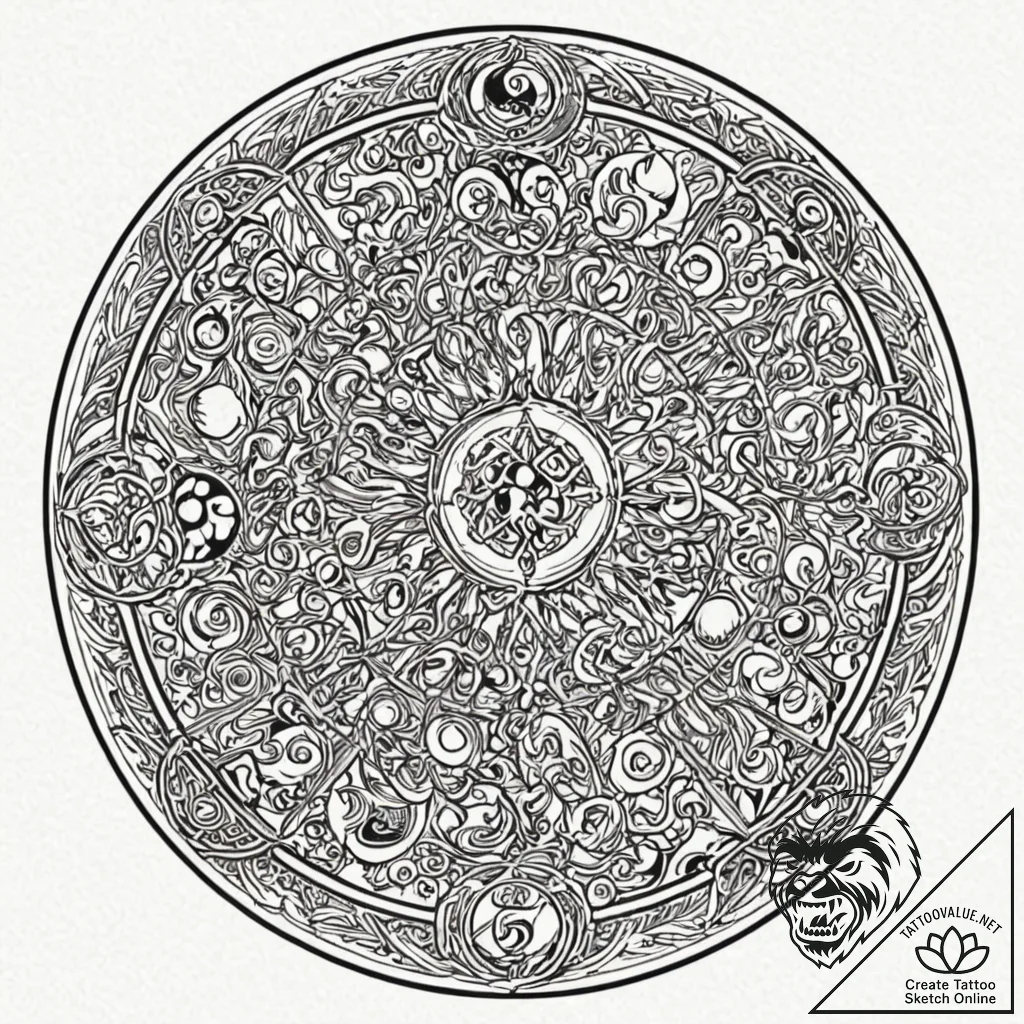 A linework tattoo of the seven deadly sins wr... - tattoo sketch (№1751948099_0, 08.07.2025 04:14) — tattoovalue.net
