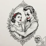 A sketch of the “interrogation” scene between… – tattoo sketch (№1751948435_0, 08.07.2025 04:20) — tattoovalue.net