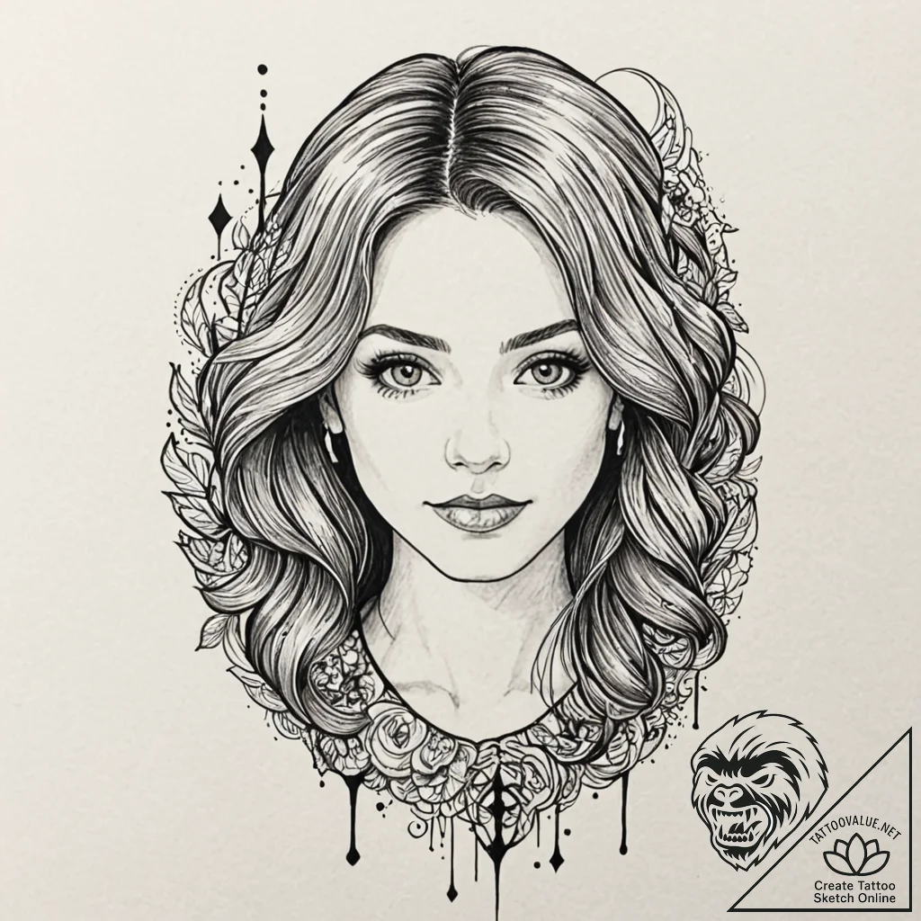 A sketch of janet from the good place, "not a... - tattoo sketch (№1751949106_0, 08.07.2025 04:31) — tattoovalue.net