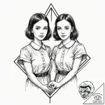 A neo-traditional tattoo of the grady twins f… – tattoo sketch (№1751949442_0, 08.07.2025 04:37) — tattoovalue.net