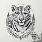 A snow leopard in the mountains (is there, bu… – tattoo sketch (№1751949526_0, 08.07.2025 04:38) — tattoovalue.net