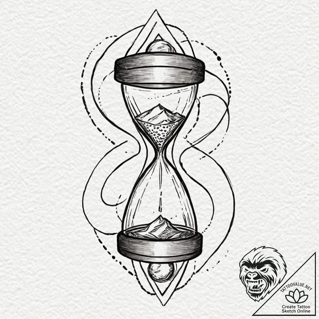 Hourglass nebula, tattoo drawing outline, min... - tattoo sketch (№1751950115_0, 08.07.2025 04:48) — tattoovalue.net