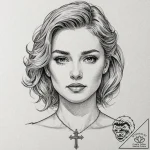 A graphic novel portrait of shosanna dreyfus,… – tattoo sketch (№1751950199_0, 08.07.2025 04:49) — tattoovalue.net