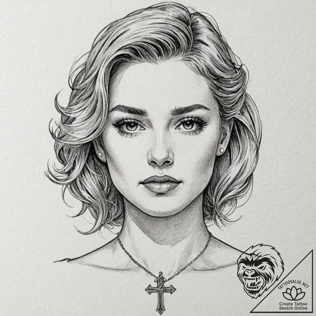 A graphic novel portrait of shosanna dreyfus,... - tattoo sketch (№1751950199_0, 08.07.2025 04:49) — tattoovalue.net
