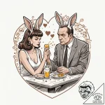 A sketch of the “i love you, honey bunny” sce… – tattoo sketch (№1751950784_0, 08.07.2025 04:59) — tattoovalue.net