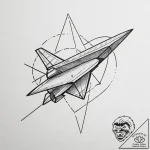 A paper airplane turning into a real plane, a… – tattoo sketch (№1751950868_0, 08.07.2025 05:01) — tattoovalue.net
