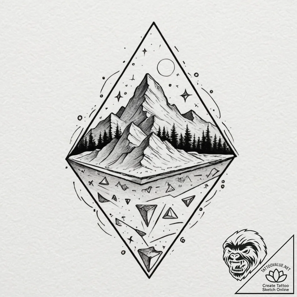 Triangle, tattoo flash sheet design, moderate... - tattoo sketch (№1751951037_0, 08.07.2025 05:03) — tattoovalue.net