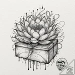 Linework tattoo of the gom jabbar and the box… – tattoo sketch (№1751951625_0, 08.07.2025 05:13) — tattoovalue.net