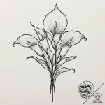 Calla lilies, tattoo drawing outline, minimal… – tattoo sketch (№1751951958_0, 08.07.2025 05:19) — tattoovalue.net