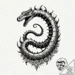 A sketch of the sandworm from beetlejuice,, i… – tattoo sketch (№1751952548_0, 08.07.2025 05:29) — tattoovalue.net
