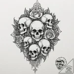 A linework tattoo of eddie munson’s “hellfire… – tattoo sketch (№1751952800_0, 08.07.2025 05:33) — tattoovalue.net