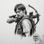 A sketch of daryl dixon from the walking dead… – tattoo sketch (№1751953641_0, 08.07.2025 05:47) — tattoovalue.net