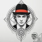 A trash polka portrait of alex from a clockwo… – tattoo sketch (№1751953809_0, 08.07.2025 05:50) — tattoovalue.net