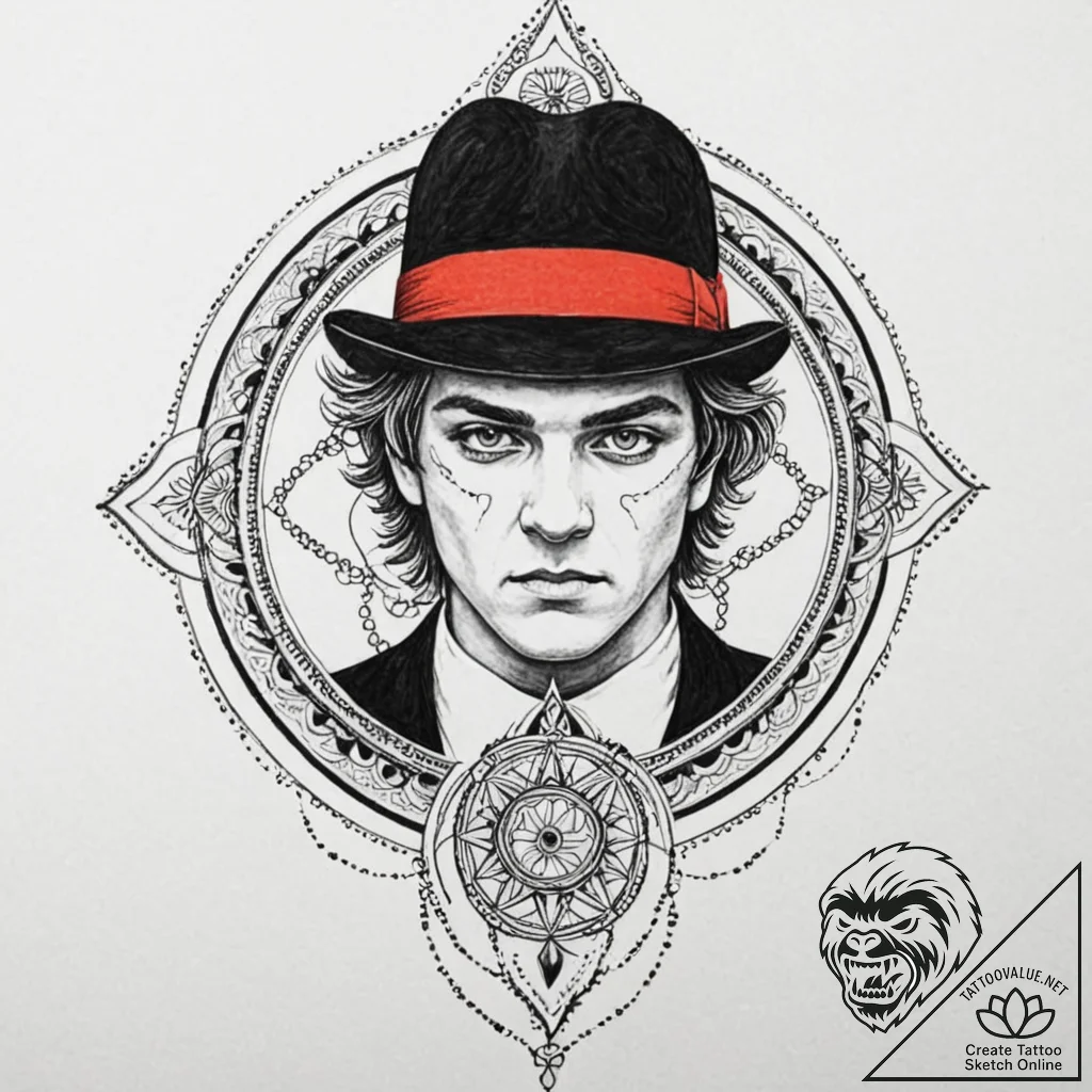 A trash polka portrait of alex from a clockwo... - tattoo sketch (№1751953809_0, 08.07.2025 05:50) — tattoovalue.net