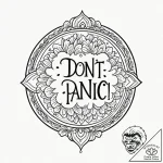 A neo-traditional design of the “don’t panic”… – tattoo sketch (№1751953892_0, 08.07.2025 05:51) — tattoovalue.net