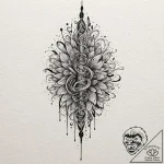 Fountain pen with an ink spill, tattoo sketch… – tattoo sketch (№1751954393_0, 08.07.2025 05:59) — tattoovalue.net