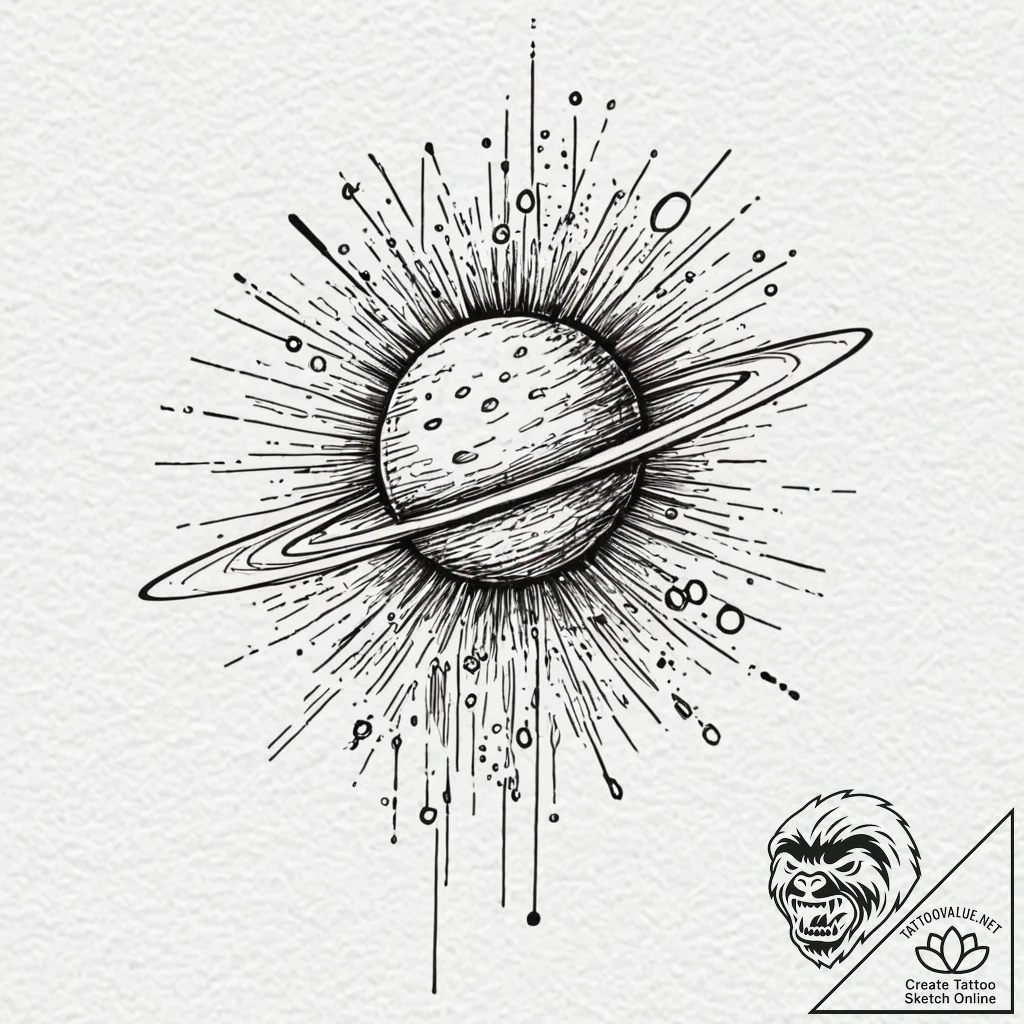Comet, concept art for tattoo, on white paper... - tattoo sketch (№1751954477_0, 08.07.2025 06:01) — tattoovalue.net