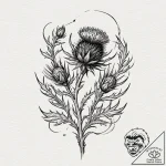 A thistle plant, artistic tattoo sketch, dyna… – tattoo sketch (№1751954813_0, 08.07.2025 06:06) — tattoovalue.net