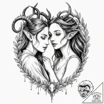 A neo-traditional tattoo of ofelia from pan’s… – tattoo sketch (№1751955151_0, 08.07.2025 06:12) — tattoovalue.net