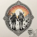 14. graphic art of the mandalorian and grogu… – tattoo sketch (№1751955486_0, 08.07.2025 06:18) — tattoovalue.net