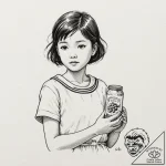 A sketch of the little girl setsuko from grav… – tattoo sketch (№1751955570_0, 08.07.2025 06:19) — tattoovalue.net