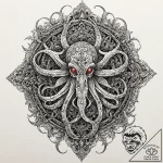 Neo-traditional design of a sentinel (squiddy… – tattoo sketch (№1751955655_0, 08.07.2025 06:20) — tattoovalue.net