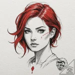 A neo-traditional tattoo of triss merigold, w… – tattoo sketch (№1751956267_0, 08.07.2025 06:31) — tattoovalue.net