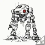 A sketch of the ed-209 enforcement droid from… – tattoo sketch (№1751956344_0, 08.07.2025 06:32) — tattoovalue.net