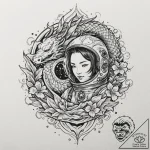 Astronaut with a cracked helmet revealing a g… – tattoo sketch (№1751956504_0, 08.07.2025 06:35) — tattoovalue.net