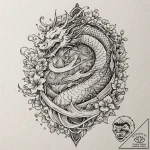 Grin, artistic tattoo sketch, irezumi japanes… – tattoo sketch (№1751956590_0, 08.07.2025 06:36) — tattoovalue.net