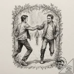 A sketch of the hallway fight scene from oldb… – tattoo sketch (№1751957097_0, 08.07.2025 06:44) — tattoovalue.net